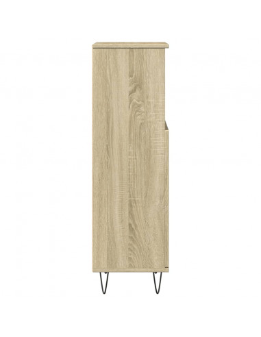 Armadietto da Bagno Rovere Sonoma 30x30x100cm Legno Multistrato