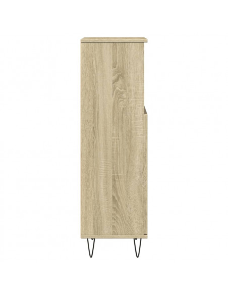 Armadietto da Bagno Rovere Sonoma 30x30x100cm Legno Multistrato