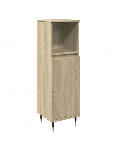 Armadietto da Bagno Rovere Sonoma 30x30x100cm Legno Multistrato