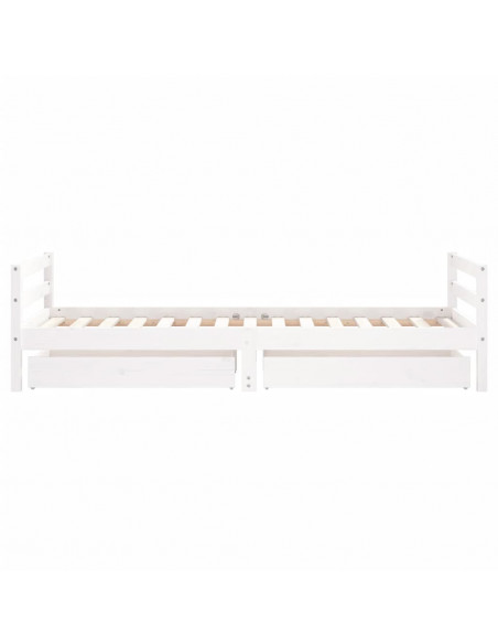 Giroletto Bambini con Cassetti Bianco 90x190 cm Massello Pino
