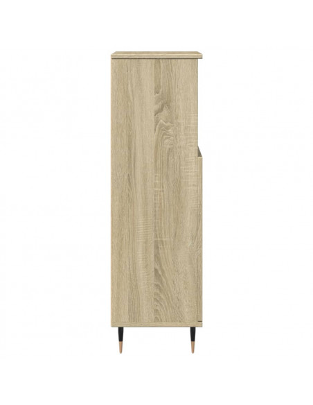 Armadietto da Bagno Rovere Sonoma 30x30x100cm Legno Multistrato