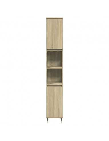Armadietto da Bagno Rovere Sonoma 30x30x190cm Legno Multistrato