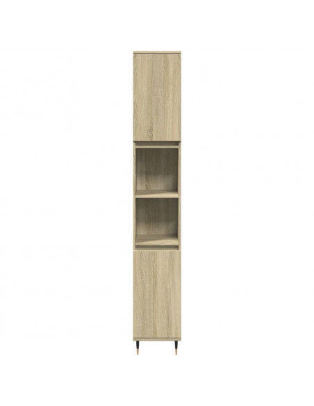 Armadietto da Bagno Rovere Sonoma 30x30x190cm Legno Multistrato