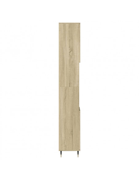 Armadietto da Bagno Rovere Sonoma 30x30x190cm Legno Multistrato