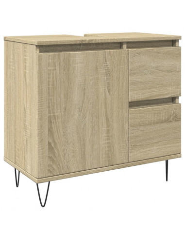 Armadietto da Bagno Rovere Sonoma 65x33x60 cm Legno Multistrato