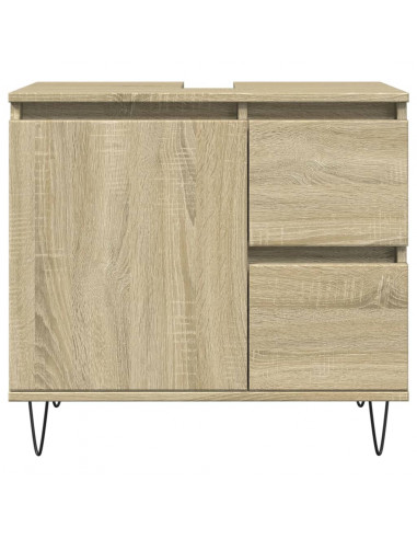 Armadietto da Bagno Rovere Sonoma 65x33x60 cm Legno Multistrato