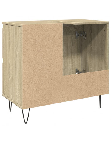 Armadietto da Bagno Rovere Sonoma 65x33x60 cm Legno Multistrato