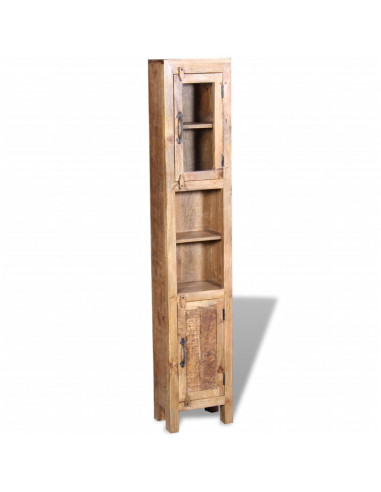 Armadio Vanity Specchiera 2 Armadietti Legno Massello di Mango