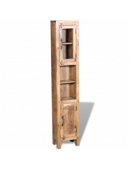 Armadio Vanity Specchiera 2 Armadietti Legno Massello di Mango