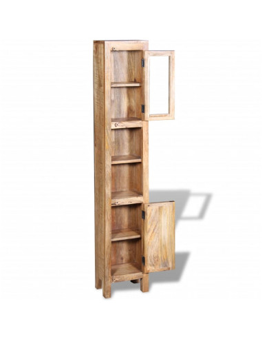 Armadio Vanity Specchiera 2 Armadietti Legno Massello di Mango