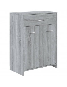 Armadietto Bagno Grigio Sonoma 60x33x80 cm in Legno Multistrato 2