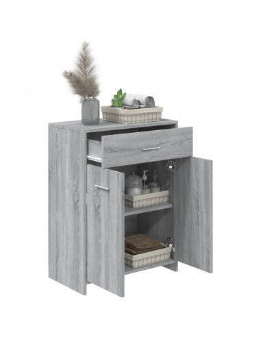 Armadietto Bagno Grigio Sonoma 60x33x80 cm in Legno Multistrato