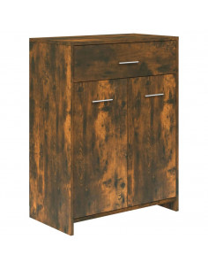 Armadietto Bagno Rovere Fumo 60x33x80 cm Legno Ingegnerizzato 2