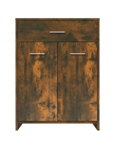 Armadietto Bagno Rovere Fumo 60x33x80 cm Legno Ingegnerizzato
