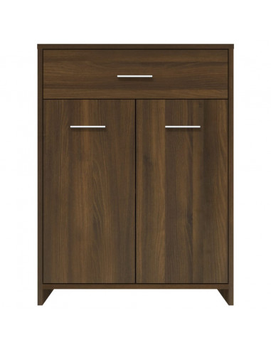 Armadietto Bagno Rovere Marrone 60x33x80cm Legno Ingegnerizzato