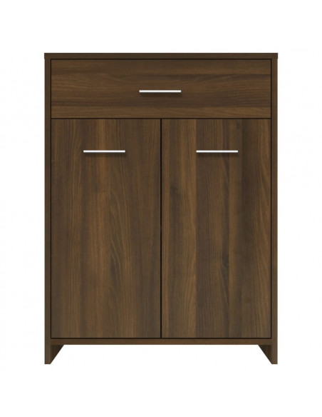 Armadietto Bagno Rovere Marrone 60x33x80cm Legno Ingegnerizzato
