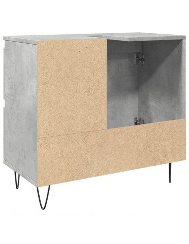 Armadietto da Bagno Grigio Cemento 65x33x60cm in Truciolato