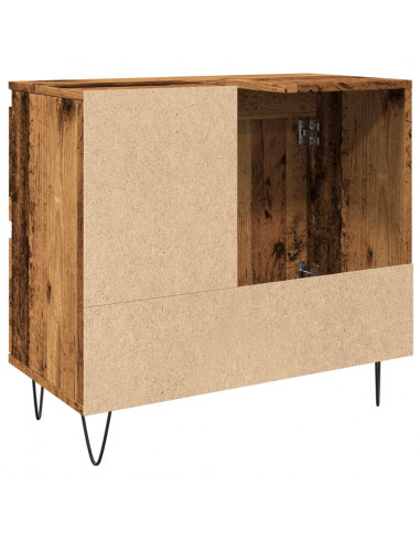 Armadietto da Bagno Legno Antico 65x33x60 cm in Truciolato