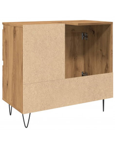 Armadietto da Bagno Rovere Artigianale 65x33x60cm in Truciolato 2