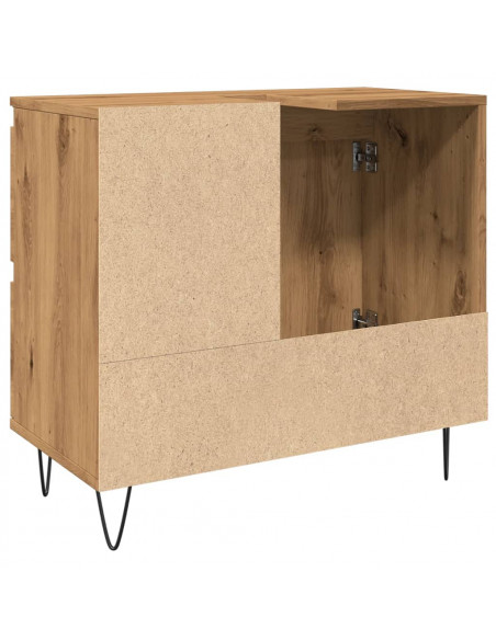 Armadietto da Bagno Rovere Artigianale 65x33x60cm in Truciolato