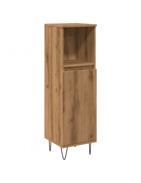 Armadietto Bagno Rovere 30x30x100 cm Legno Multistrato