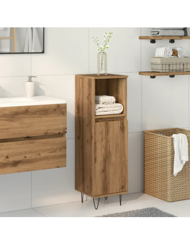 Armadietto Bagno Rovere 30x30x100 cm Legno Multistrato