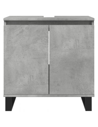 Armadietto da Bagno Grigio Cemento 58x33x60cm in Truciolato