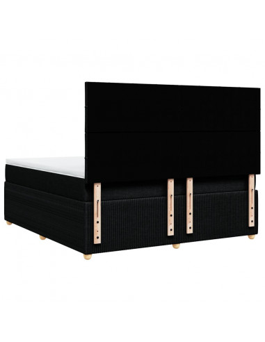 Giroletto a Molle con Materasso Nero 180x200 cm in Tessuto