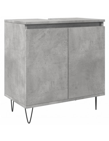 Armadietto da Bagno Grigio Cemento 58x33x60cm Legno Multistrato