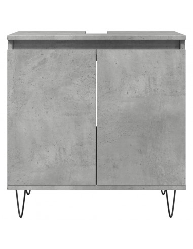 Armadietto da Bagno Grigio Cemento 58x33x60cm Legno Multistrato
