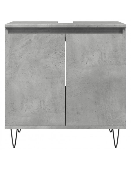 Armadietto da Bagno Grigio Cemento 58x33x60cm Legno Multistrato