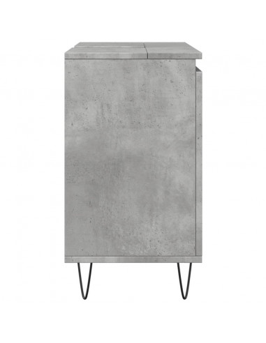 Armadietto da Bagno Grigio Cemento 58x33x60cm Legno Multistrato