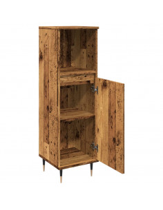 Armadietto da Bagno Legno Antico 30x30x100 cm in Truciolato 2