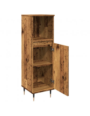 Armadietto da Bagno Legno Antico 30x30x100 cm in Truciolato