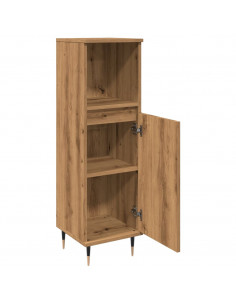 Armadietto da Bagno Rovere Artigianale 30x30x100 cm Truciolato 2