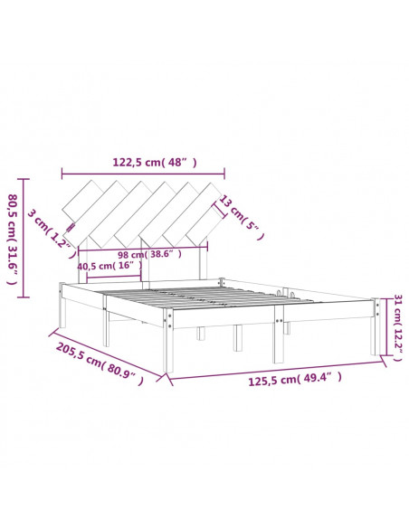 Giroletto Bianco 120x200 cm in Legno Massello