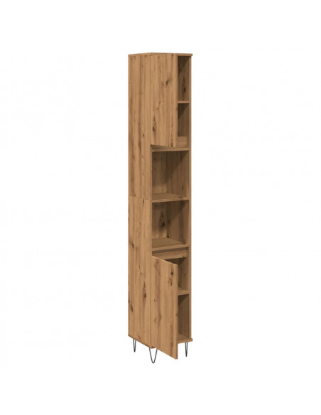 Armadietto Bagno Rovere 30x30x190 cm Legno Multistrato
