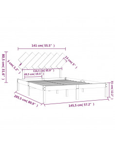 Giroletto Bianco 140x200 cm in Legno Massello
