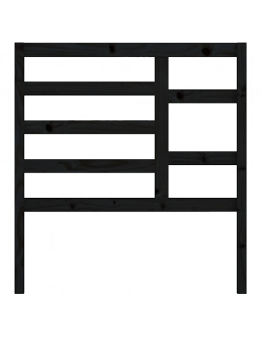 Testiera per Letto Nera 81x4x104 cm in Legno Massello di Pino