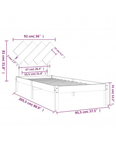 Giroletto Bianco 90x200 cm in Legno Massello 2