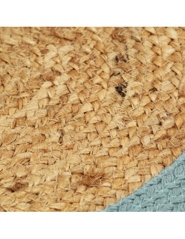 Tovagliette 4 pz Naturale e Verde 38 cm in Juta e Cotone