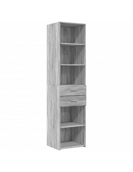 Credenza Grigio Sonoma 45x42,5x185 cm in Legno Multistrato