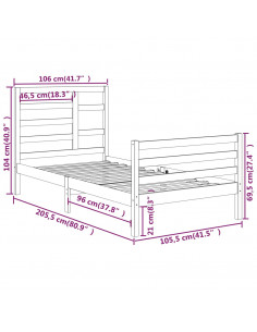 Giroletto Bianco in Legno Massello 100x200 cm 2