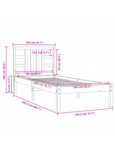 Giroletto Bianco in Legno Massello 100x200 cm