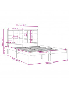 Giroletto Bianco in Legno Massello 120x190 cm Small Double 2