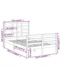 Giroletto Bianco in Legno Massello 120x200 cm 2