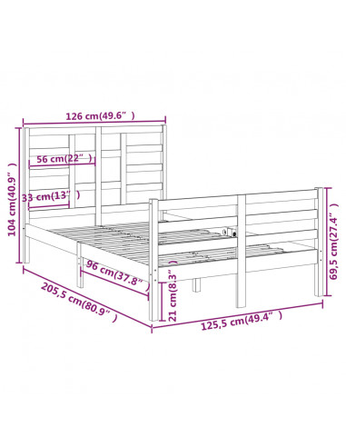 Giroletto Bianco in Legno Massello 120x200 cm
