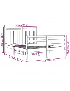 Giroletto Bianco in Legno Massello 135x190 cm Double 2