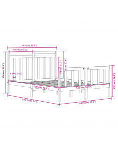Giroletto Bianco in Legno Massello 135x190 cm Double 2