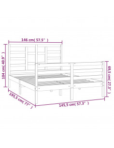 Giroletto Bianco in Legno Massello 140x190 cm 2